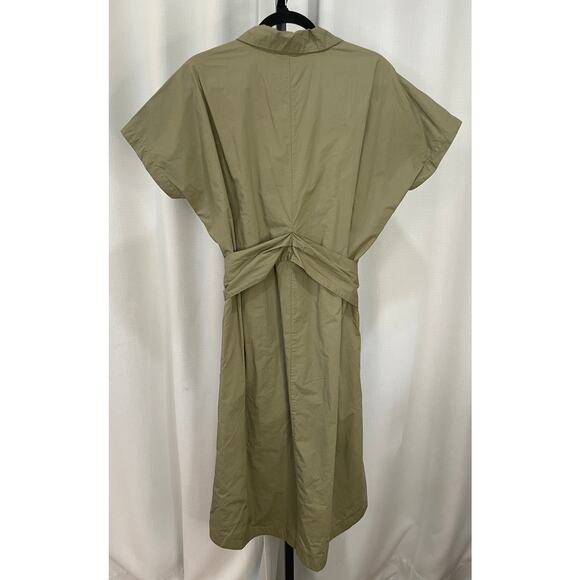 Derek Lam 10 Crosby Mikala Cotton-Poplin Midi Shirt Dress Oregano Size Large NWT - Picture 9 of 13